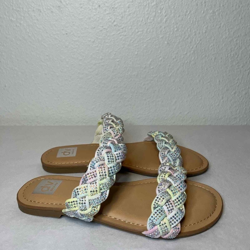 DV Dolce Vita Cristal girls Easter Flip-Flop tie dye dress shoes sparkle slip on - Picture 3 of 6